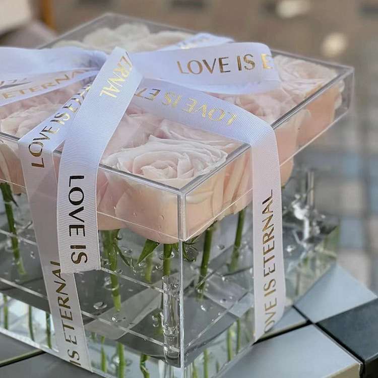 亚克力花盒情人节圣诞节鲜花礼盒永生花透明盒玫瑰收纳盒diy其他