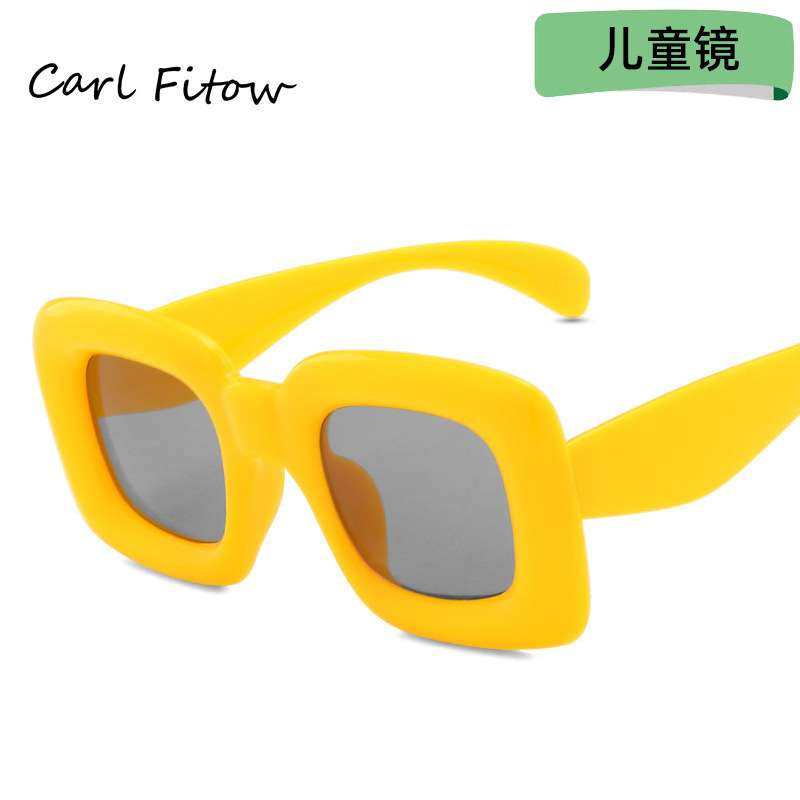 方形充气膨胀儿童太阳镜时尚糖果色大框墨镜欧美潮流宝宝太阳眼镜