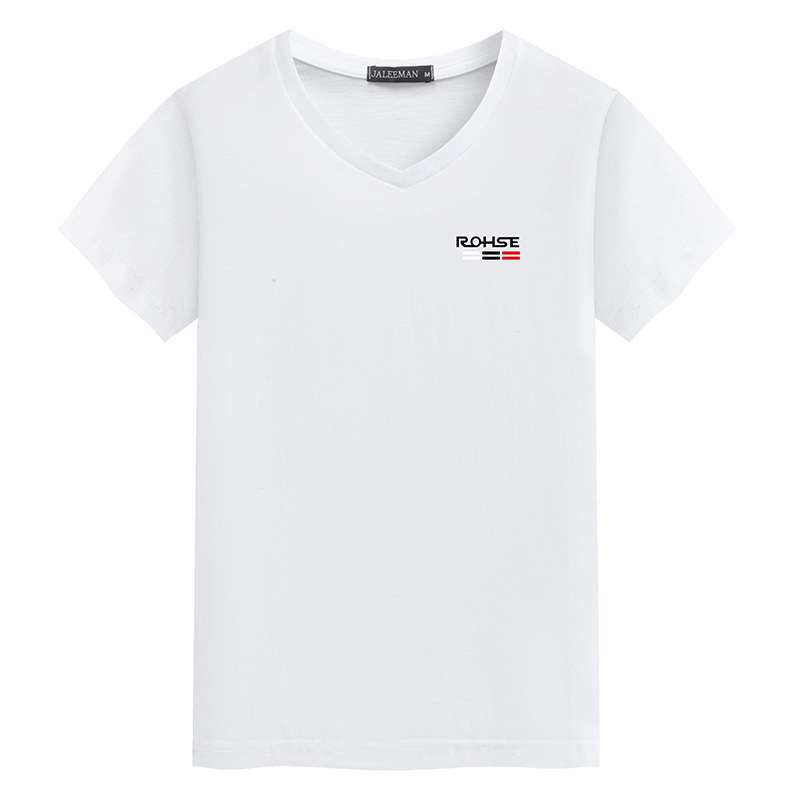 鸡心领男士短袖T恤韩版修身印花半截袖男装V领体恤汗衫潮