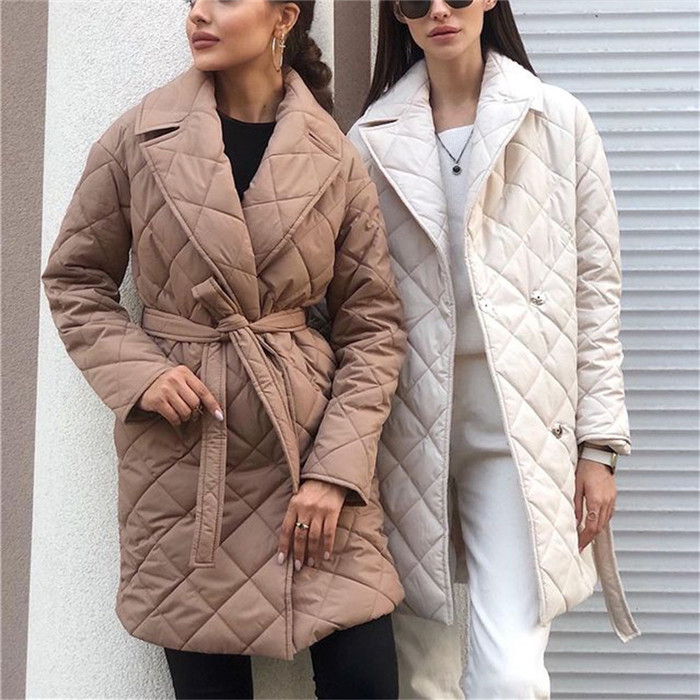 欧美中长棉衣棉服外套女 warm parkas winter jacket coat women
