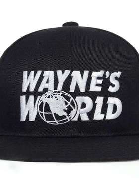 新款WAYNE'S WORLD棒球帽时尚风格刺绣男女士嘻哈运动帽防晒帽