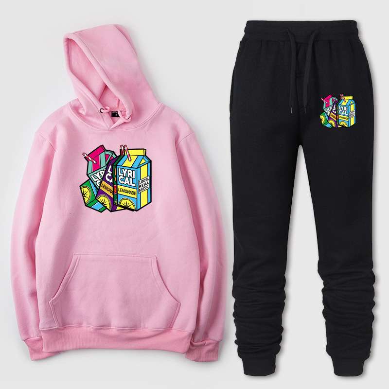 独立站新品juice wrld说唱嘻哈hip hop饶舌吸管music卫衣时尚套装