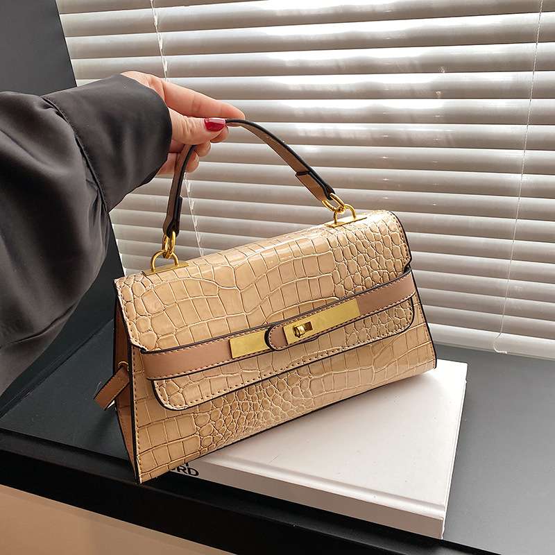 外贸2024新款欧美复古单肩手提女包经典百搭斜挎凯莉女包