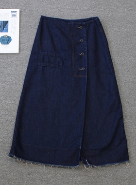 水客搞端系列 铂斤标 女装 多口袋牛仔半身裙we shi today F16