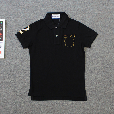 乐福佬仁女装 旗子 翻领纽扣短袖T恤we shi today F9