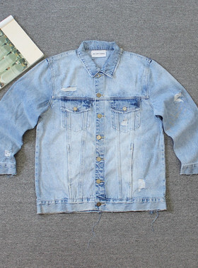 澳洲牛仔 大A 女装水洗 破洞毛边 牛仔外套 F43 we shi today