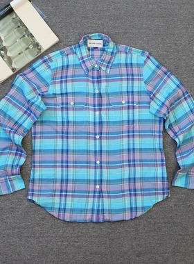 乐福佬仁 齐下副线 撤柜 女装 格子长袖衬衫 41we shitoday