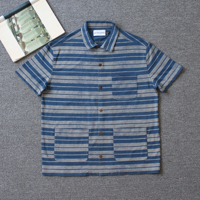 乐福佬仁 又又 Indigo 美式复古靛蓝 男装条纹衬衫 D17weshitoday