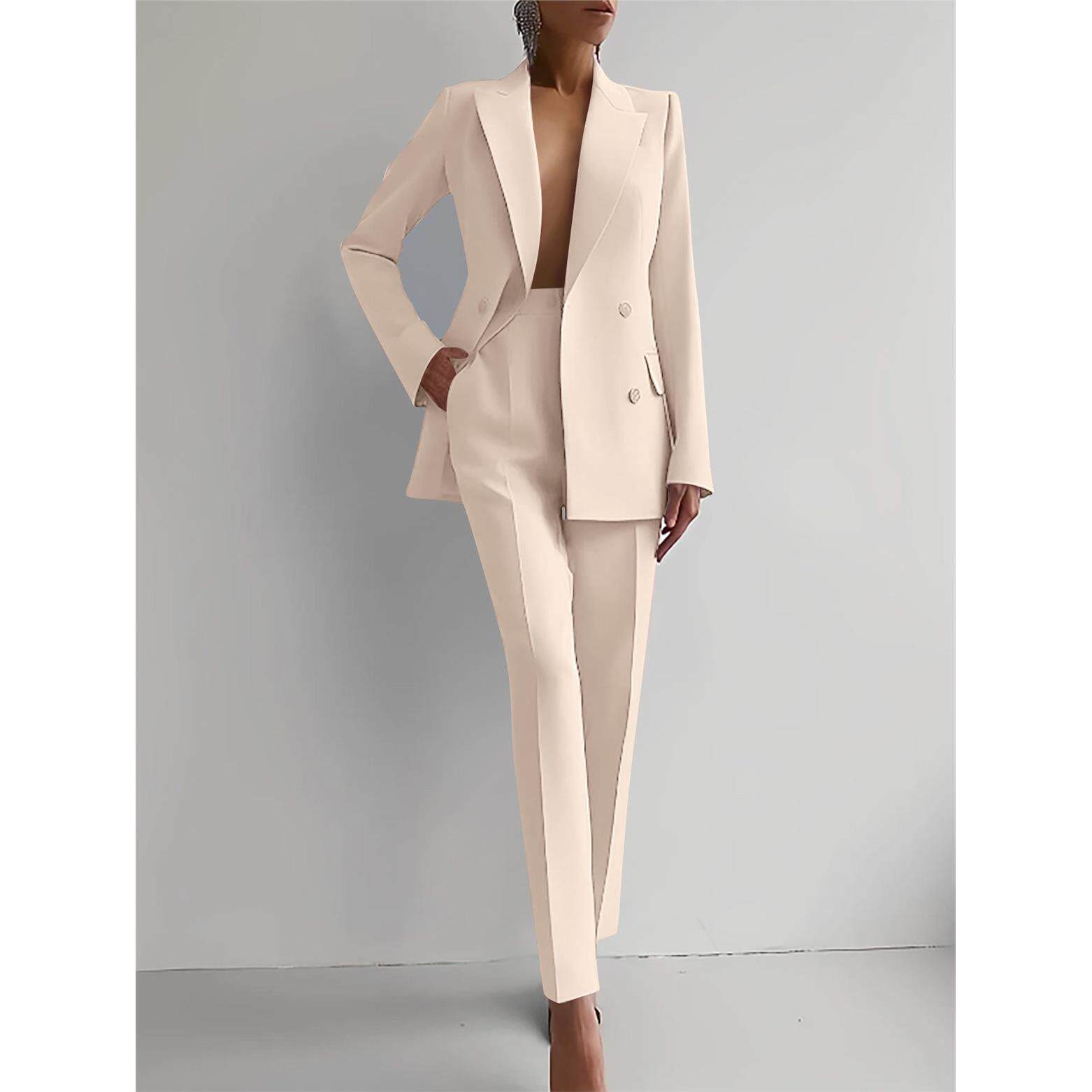 Women's suit set春季欧美外贸时尚休闲职业装女士西服套装