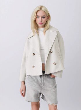 jacket for all seasons秋季新款女装欧美时尚简约百搭双排扣外套