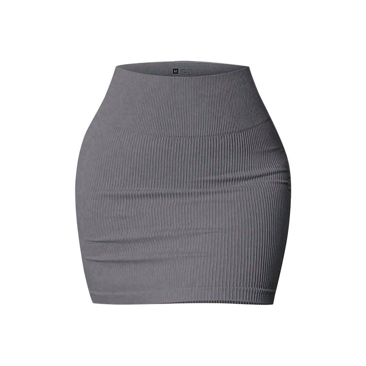 Solid color bodycon skirt women's slim fit short dress包臀裙