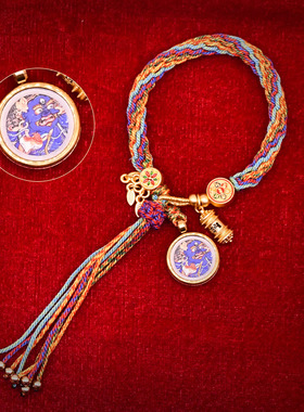 现货秒发手工编织手绳女六字真言本命年红绳棉线民族风情侣款手饰