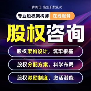 动态股份合伙人制度股权架构分配股权激励合伙制方案咨询定制设计