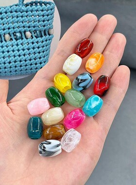 彩色亚克力石纹串珠小众高级感