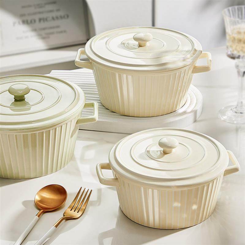 双耳汤碗家用大号高级感陶瓷泡面碗带盖大碗奶油风装汤盆螺蛳毫堂,餐饮具,碗,淘宝优惠券,粉丝福利购,淘宝优惠卷