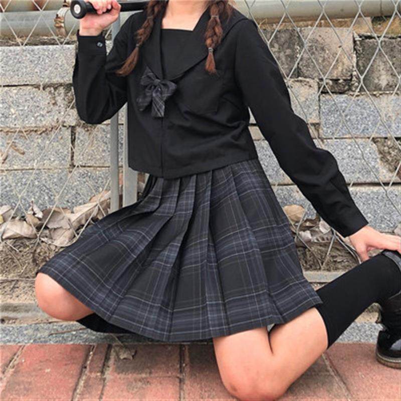 JK制服格子裙正版秋季长袖套装基础款全套学院风黑无本百褶短裙,女装/女士精品,学生校服,淘宝优惠券,粉丝福利购,淘宝优惠卷