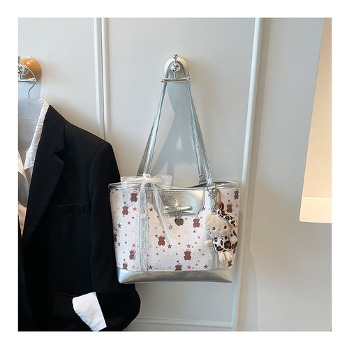 金玉鸟高级感撞色大容量包包女时尚通勤百搭单肩包大学生托特包