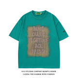 （数据款）现货/双纱面料美式复古字母情侣短袖T恤1015-T220-P49，男装T恤，四季星座1015