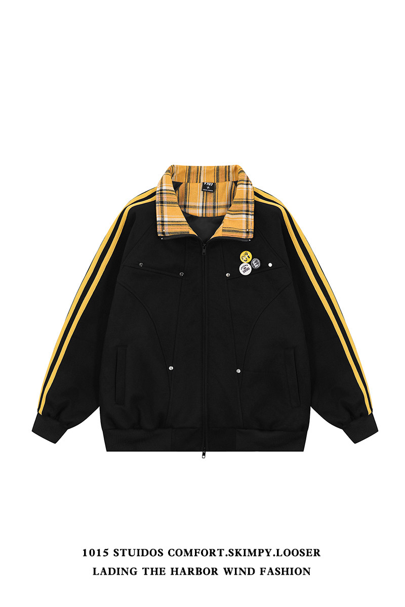 设计感解构款美式外套潮牌cleanfit哈灵顿夹克1015-JK136-P125,男装夹克,四季星座1015