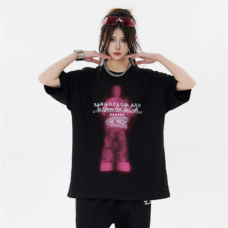 （数据款）美式设计感潮牌人物印花宽松短袖T恤1015-T332-P49,男装T恤,四季星座1015