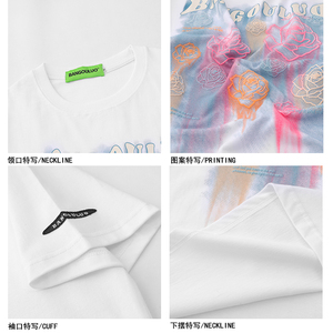 （数据）现货/双纱面料 直喷玫瑰印花短袖T恤 1015-T279-P45图片