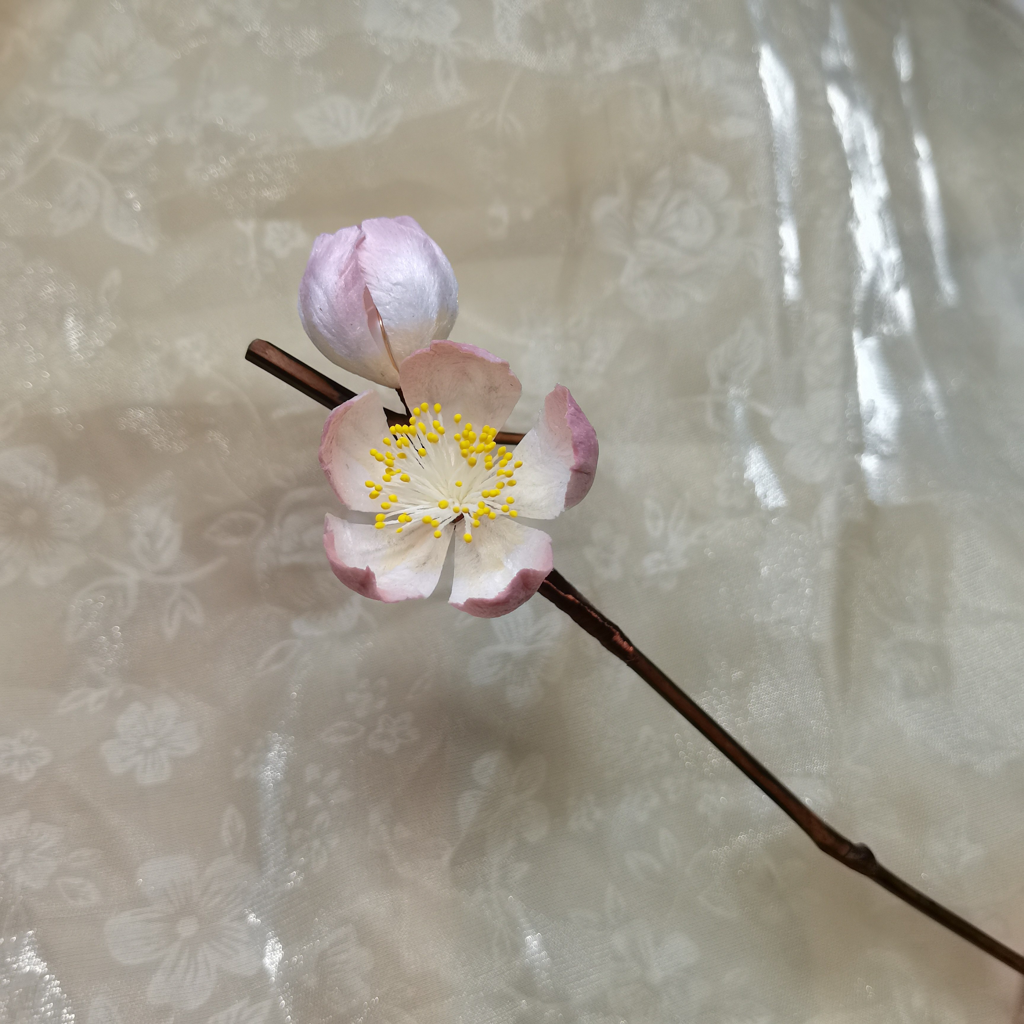 【云中手作】绒花原创樱花发簪头饰汉服配饰