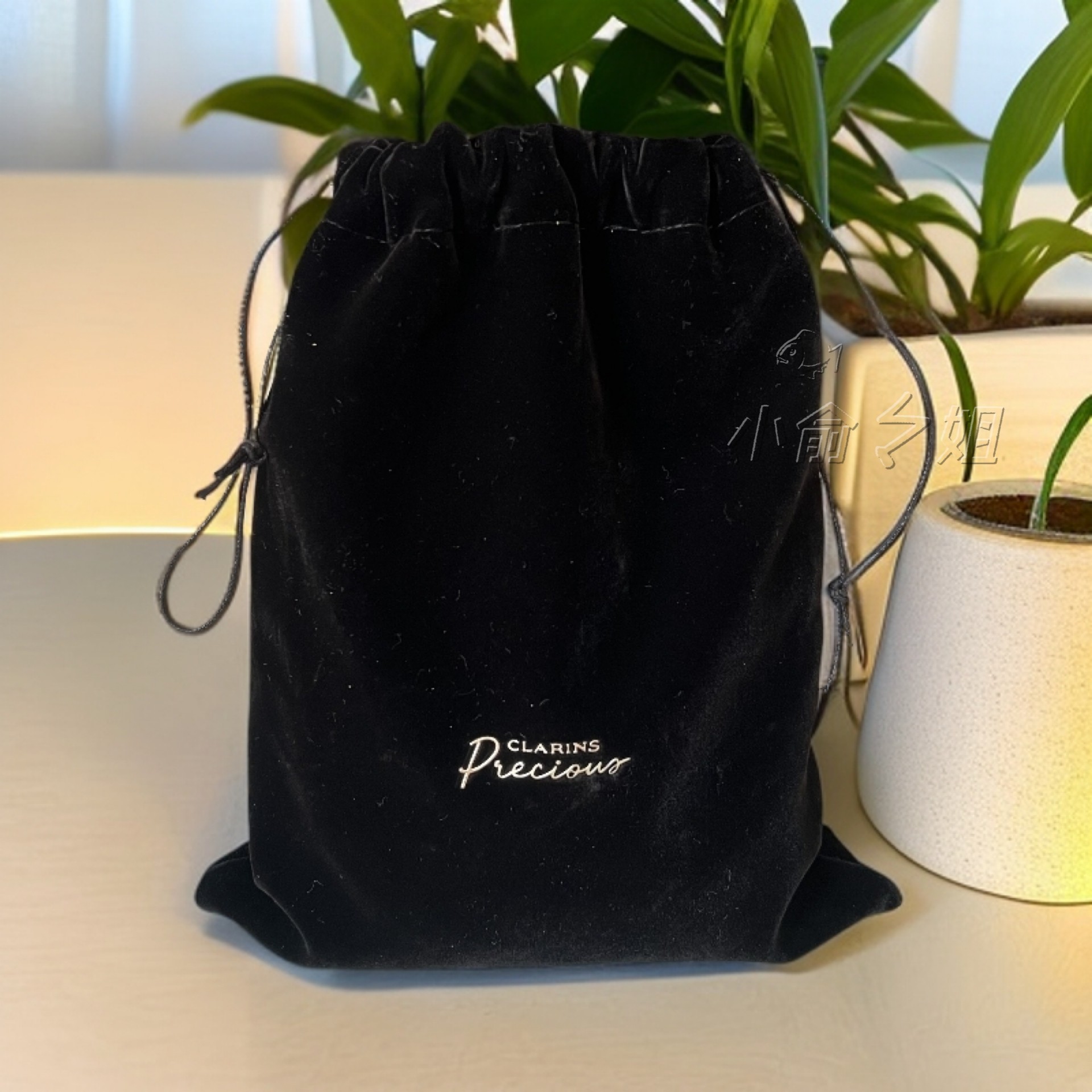 【小俞姐姐】娇韵诗新款黑丝绒绒布袋收纳袋束口抽绳袋