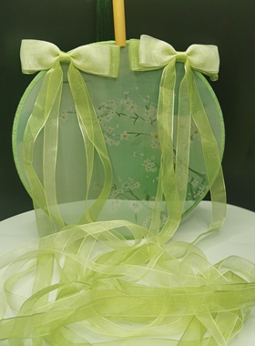 中国风长飘带春夏绿色蝴蝶结对夹古风汉服发饰飘逸沙带鸭嘴夹一对