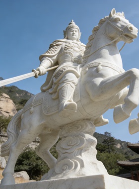 汉白玉骑马人物雕塑加工厂将军