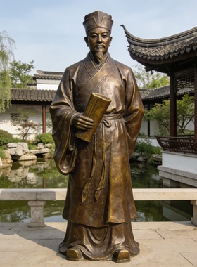 铸铜人物雕塑定制古代历史名人诗人雕像学校景区公园景观小品厂家