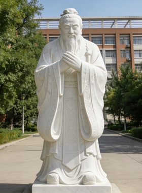 汉白玉孔子雕塑源头工厂