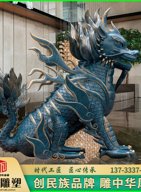 玻璃钢獬豸古代风公正瑞兽铸铜