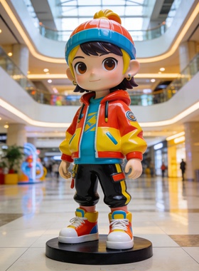 玻璃钢卡通潮玩人物雕塑户外景区景观小品潮玩吉祥物摆件加工厂家