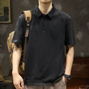 夏季棉质短袖plol衫男翻领上衣宽松衣服韩版潮流休闲日常百搭日系