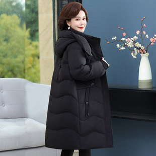 时尚妈妈装白鸭绒羽绒服女中长款冬东北零下20度中老年超厚羽绒服