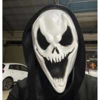 Halloween Horror Black Robe Death Skull Mask thumbnail 4