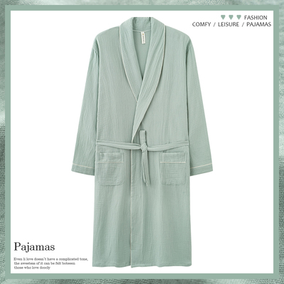 俞兆林睡袍男款2025新款长款睡衣纯棉布料100全棉a类秋季男士浴袍