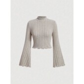 上衣T恤修针织打底衫 base 女 露脐短修身 fit Women slim shirt