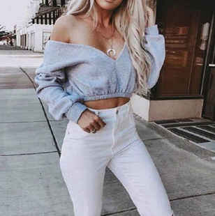 Spring Autumn Early Tops Ladies Crop Shirt Slim