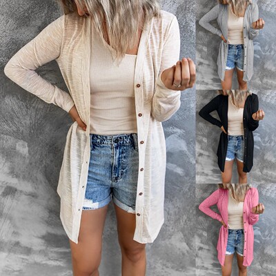 Long Sleeve Cardigan Female Thin Knitted Sweater Coat