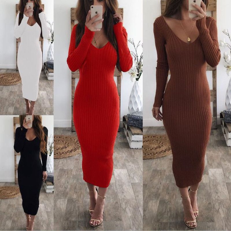 dress women 女fashion dresses ladies plussize winter sweater