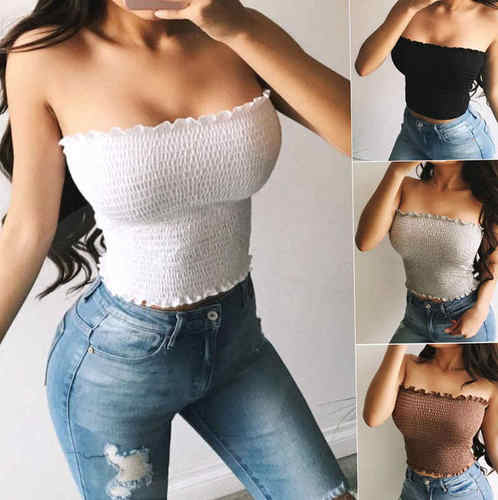 Sexy solid color tube top