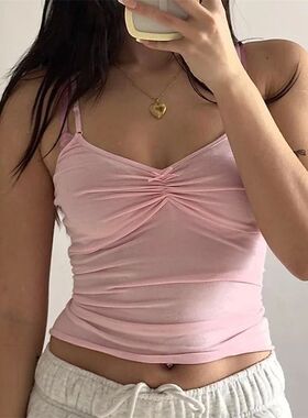 Solid color pleated bow strap for women 女纯色褶皱蝴蝶结吊带