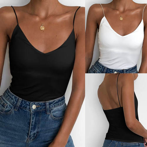 2021 Summer Sexy Strap Basic Tops Slim Sleeveless Camisole