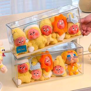 星星人挂件盲盒手办展示盒防尘罩labubu一二三代透明收纳防尘柜架