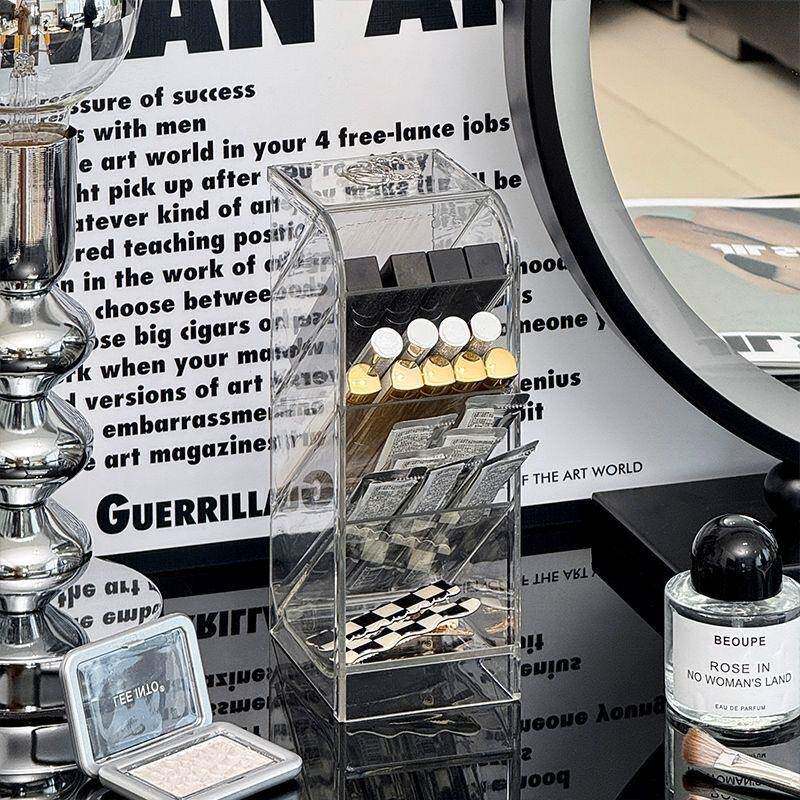 斜插式化妆刷口红收纳筒梳妆台桌面眉笔首饰分格置物架化妆品盒筐