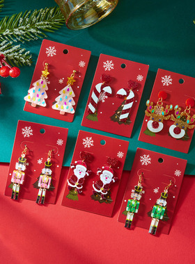 Christmas fashion acrylic earrings for girls jewelry圣诞节女