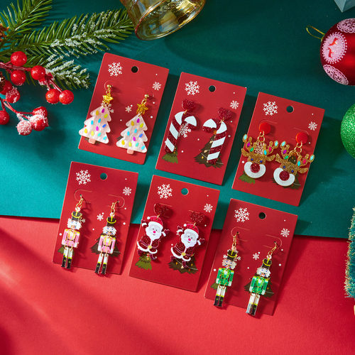Christmas fashion acrylic earrings for girls jewelry圣诞节女