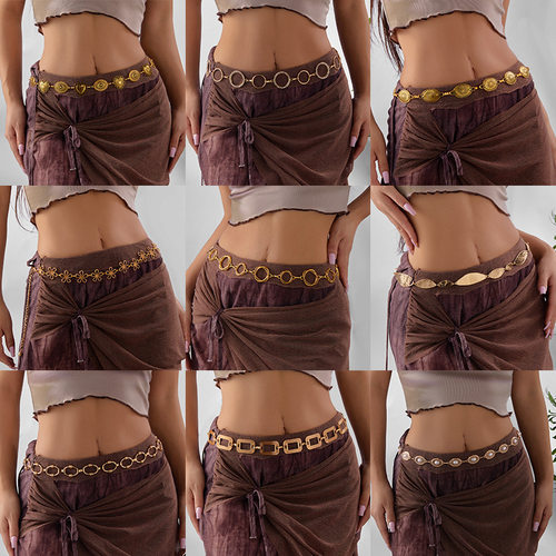 Retro waist chain women's dress accessories body chain女腰链