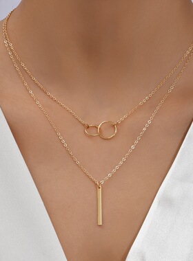 Cross-border long bar pendant sweater chain for women女项链